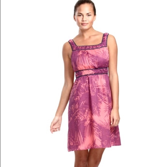 Provenza Schuler Tropical Pink & Purple 🌴 Palm leaves Leaves Lightweight Dress - Picture 15 of 15